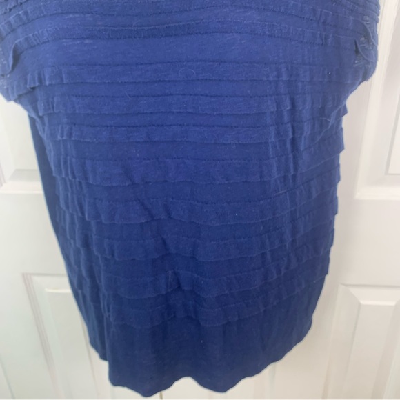Liz Claiborne Women Short Sleeve Cotton Modal Blend Navy Blue Top Size 1x Casual - Picture 6 of 8